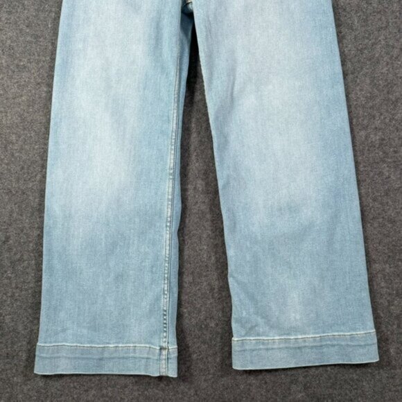 Maeve Anthropologie Colette Wide Leg Crop Jean Light Wash Patch Pocket Sz 28 NWT - Picture 4 of 13